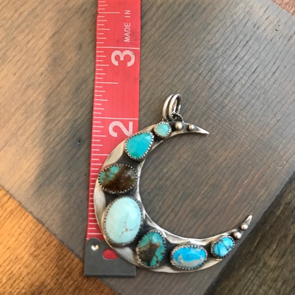 💙SOLD💙Artisan Turquoise Moon Pendant💙🌙 - Picture 6 of 8